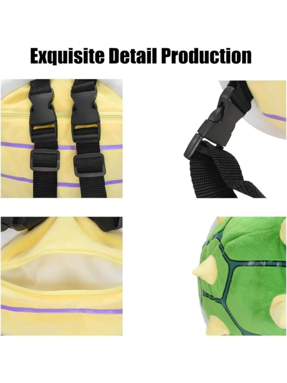 Green Spiked Turtle Shell Backpack - Soft Plush Role Play Costume Toy, 11.4